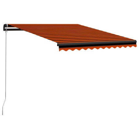 Toldo retráctil manual naranja y marrón 350x250 cm de vidaXL, Toldos - Ref: Foro24-3055189, Precio: 268,47 €, Descuento: %