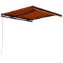 Manual retractable awning in orange and brown, 350x250 cm. by vidaXL, Awnings - Ref: Foro24-3055189, Price: 268,47 €, Discoun...