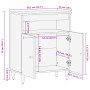 Solid mango wood auxiliary cabinet 60x33x75 cm by , CD and DVD storage - Ref: Foro24-358345, Price: 108,65 €, Discount: %