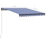 Blue and white retractable manual awning 300x250 cm by vidaXL, Awnings - Ref: Foro24-3055184, Price: 201,65 €, Discount: %