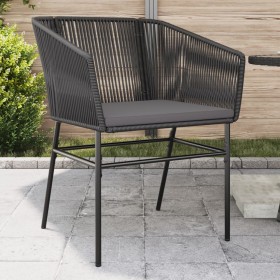 Gartensofas mit Kissen, 2 Stück, aus schwarzem Kunststoff-Rattan. von , Gartenstühle - Ref: Foro24-369102, Preis: 171,99 €, R...