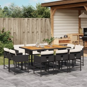 11-piece garden dining set with black synthetic rattan cushions by , Garden sets - Ref: Foro24-3278162, Price: 759,08 €, Disc...