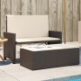 Garden bench with cushions and synthetic brown rattan footrest by , garden benches - Ref: Foro24-368408, Price: 254,06 €, Dis...