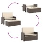 Garden bench with cushions and synthetic brown rattan footrest by , garden benches - Ref: Foro24-368408, Price: 254,06 €, Dis...