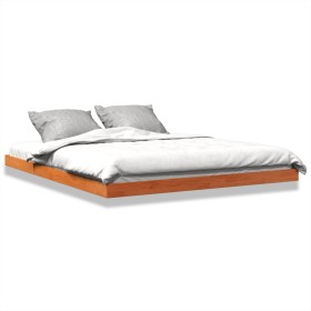 Estructura de cama madera maciza pino marrón cera 150x200 cm de , Camas y somieres - Ref: Foro24-847149, Precio: 86,04 €, Des...