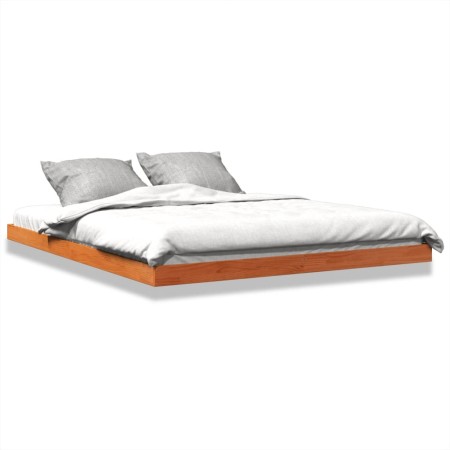 Estructura de cama madera maciza pino marrón cera 150x200 cm de , Camas y somieres - Ref: Foro24-847149, Precio: 85,95 €, Des...