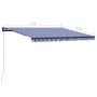 Retractable manual awning in blue and white, 400x300 cm. by vidaXL, Awnings - Ref: Foro24-3055190, Price: 351,07 €, Discount: %