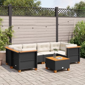 7-piece garden sofa set with black synthetic rattan cushions by , Garden sets - Ref: Foro24-3261743, Price: 545,95 €, Discoun...