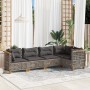 Gartensitzgruppe mit 5-teiligen Sofas und Kissen aus grauem synthetischem Rattan. von , Gartensets - Ref: Foro24-3261813, Pre...