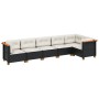 6-teiliges Gartensofa-Set mit schwarzen Polstern aus synthetischem Rattan. von , Gartensets - Ref: Foro24-3261845, Preis: 480...