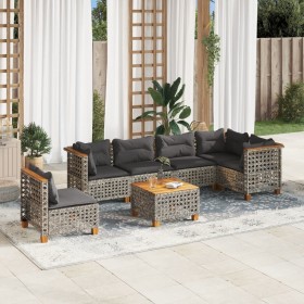 Gartensofa-Set, 7-teilig, mit grauen Polstern aus synthetischem Rattan von , Gartensets - Ref: Foro24-3261879, Preis: 570,06 ...