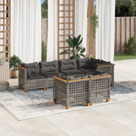 7-piece garden sofa set with gray synthetic rattan cushions by , Garden sets - Ref: Foro24-3261885, Price: 632,58 €, Discount: %