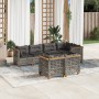 Gartensofa-Set, 7-teilig, mit grauen Polstern aus synthetischem Rattan von , Gartensets - Ref: Foro24-3261885, Preis: 632,58 ...