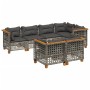 Gartensofa-Set, 7-teilig, mit grauen Polstern aus synthetischem Rattan von , Gartensets - Ref: Foro24-3261885, Preis: 632,58 ...