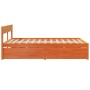 Estructura cama con cajones madera pino marrón cera 140x200 cm de , Camas y somieres - Ref: Foro24-3282350, Precio: 345,90 €,...