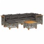 Gartensofa-Set, 7-teilig, mit grauen Polstern aus synthetischem Rattan von , Gartensets - Ref: Foro24-3261921, Preis: 552,49 ...