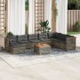 Garden furniture set 9 pieces and gray synthetic rattan cushions by , Garden sets - Ref: Foro24-3261963, Price: 715,29 €, Dis...