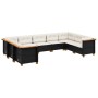 8-teiliges Gartensofa-Set und Kissen aus schwarzem Kunststoff-Rattan. von , Gartensets - Ref: Foro24-3261977, Preis: 716,77 €...