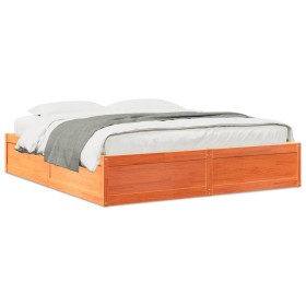 Estructura de cama madera maciza pino marrón cera 120x200 cm de , Camas y somieres - Ref: Foro24-3282365, Precio: 237,99 €, D...