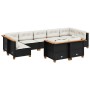 8-teiliges Gartensofa-Set und Kissen aus schwarzem Kunststoff-Rattan. von , Gartensets - Ref: Foro24-3261989, Preis: 713,84 €...