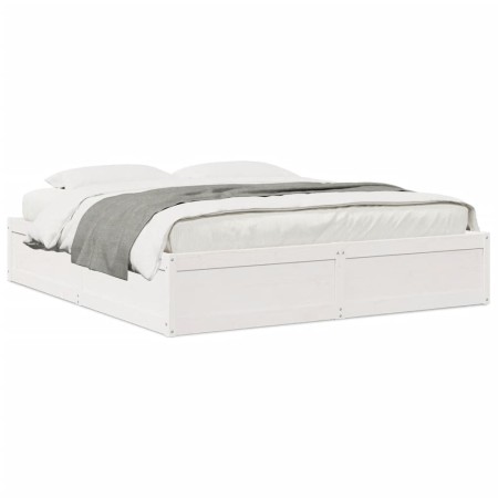 Solid white pine wood bed frame 180x200 cm by , Beds and slatted bases - Ref: Foro24-3282367, Price: 225,62 €, Discount: %