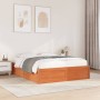 Solid pine wood bed frame in brown wax finish 160x200 cm by , Beds and slatted bases - Ref: Foro24-3282371, Price: 215,99 €, ...