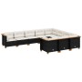 Gartensofa-Set, 10-teilig, mit schwarzen Kissen und Kunststoff-Rattan. von , Gartensets - Ref: Foro24-3262031, Preis: 790,67 ...