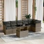 7-piece garden sofa set with gray synthetic rattan cushions by , Garden sets - Ref: Foro24-3266600, Price: 491,18 €, Discount: %