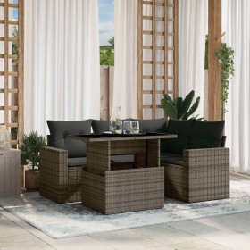 Garden sofa set with 5-piece synthetic rattan cushions in gray. by , Garden sets - Ref: Foro24-3267250, Price: 400,99 €, Disc...