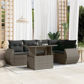 6-piece garden furniture set with gray synthetic rattan cushions by , Garden sets - Ref: Foro24-3268520, Price: 478,25 €, Dis...