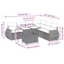 7-piece garden sofa set with gray synthetic rattan cushions by , Garden sets - Ref: Foro24-3268560, Price: 537,87 €, Discount: %