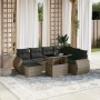 Set of garden sofas and cushions 8 pieces synthetic rattan gray by , Garden sets - Ref: Foro24-3268700, Price: 582,75 €, Disc...