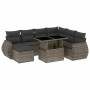 Set of garden sofas and cushions 8 pieces synthetic rattan gray by , Garden sets - Ref: Foro24-3268700, Price: 582,75 €, Disc...