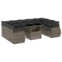 Set de sofás de jardín 10 pzas con cojines ratán sintético gris de , Conjuntos de jardín - Ref: Foro24-3268740, Precio: 716,2...