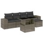 6-piece garden furniture set with gray synthetic rattan cushions by , Garden sets - Ref: Foro24-3269130, Price: 430,94 €, Dis...