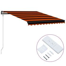 Retractable automatic awning in orange and brown, 300x250 cm. by vidaXL, Awnings - Ref: Foro24-3055259, Price: 353,99 €, Disc...