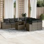 Gartensofa-Set, 10-teilig, mit grauen Polstern aus synthetischem Rattan von , Gartensets - Ref: Foro24-3269390, Preis: 706,02...