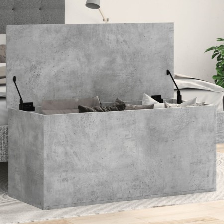 Storage box made of gray concrete engineered wood, measuring 100x42x46 cm. by , Storage trunks - Ref: Foro24-840663, Price: 9...