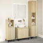 3-piece bathroom furniture set made of Sonoma oak plywood. by , Bathroom furniture - Ref: Foro24-3282655, Price: 176,83 €, Di...