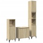 Set de muebles de baño 3 pzas madera contrachapada roble Sonoma de , Muebles de baño - Ref: Foro24-3282655, Precio: 176,83 €,...