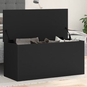 Engineered wood storage box in black, 100x42x46 cm by , Storage trunks - Ref: Foro24-840661, Price: 110,29 €, Discount: %