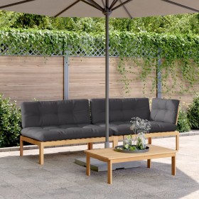 Gartensofa-Set aus Paletten und Kissen, 3-teilig, Akazienholz von , Outdoor-Sofas - Ref: Foro24-3209319, Preis: 472,37 €, Rab...