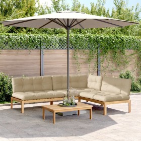 Garten-Palettensofa-Set mit 4-teiligen Kissen aus Akazienholz. von , Outdoor-Sofas - Ref: Foro24-3209333, Preis: 592,99 €, Ra...