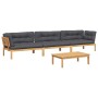 Garten-Palettensofa-Set mit 4-teiligen Kissen aus Akazienholz. von , Outdoor-Sofas - Ref: Foro24-3209367, Preis: 684,06 €, Ra...