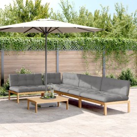 Garten-Palettensofa-Set mit 5-teiligen Kissen aus Akazienholz. von , Outdoor-Sofas - Ref: Foro24-3209344, Preis: 912,38 €, Ra...