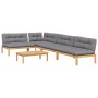 Garden pallet sofa set with 5-piece acacia wood cushions. by , Outdoor sofas - Ref: Foro24-3209344, Price: 912,38 €, Discount: %