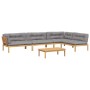 Garden pallet sofa set with 5-piece acacia wood cushions. by , Outdoor sofas - Ref: Foro24-3209386, Price: 789,78 €, Discount: %