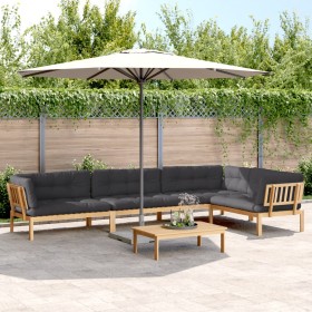 Set of garden pallet sofas and cushions 5 pieces acacia wood by , Outdoor sofas - Ref: Foro24-3209409, Price: 946,66 €, Disco...