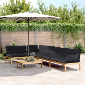 Garten-Palettensofa-Set mit 5-teiligen Kissen aus Akazienholz. von , Outdoor-Sofas - Ref: Foro24-3209346, Preis: 776,72 €, Ra...