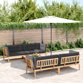 Set of garden pallet sofas and cushions 5 pieces acacia wood by , Outdoor sofas - Ref: Foro24-3209421, Price: 928,99 €, Disco...